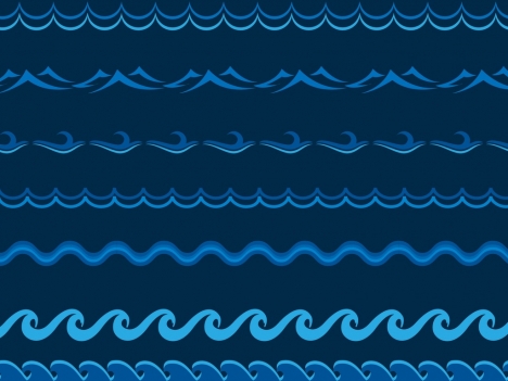 waves background seamless curved blue lines decoration
