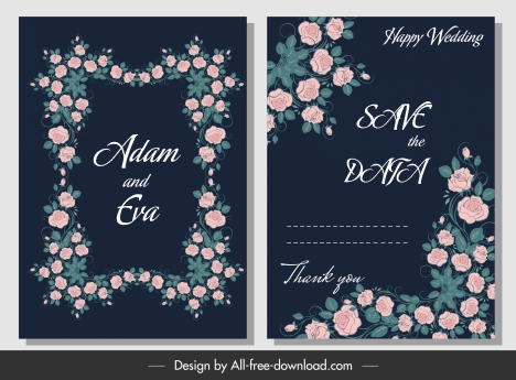 wedding card template elegant classical floral frame decor