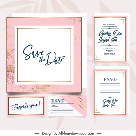 Wedding Card Template Simple Plain Retro Grunge Decor Vectors Stock In Format For Free Download 6 78mb