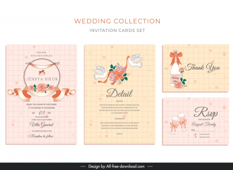 wedding invitation templates elegant retro
