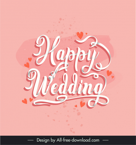 wedding quotes banner template elegant calligraphy hearts decor