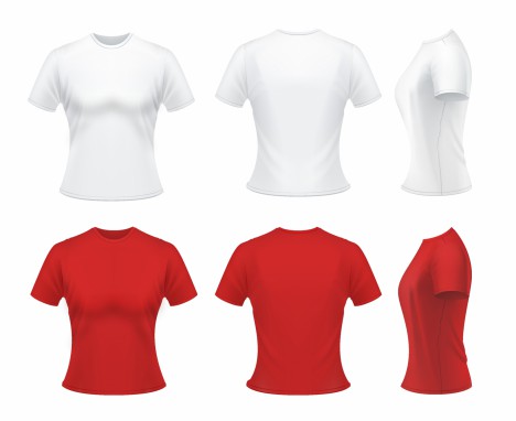 White and red t-shirts