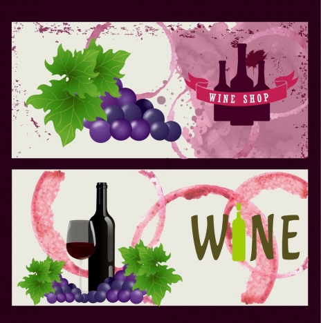 Wine shop advertising background grunge style grapes decoration vectors  stock in format for free download 