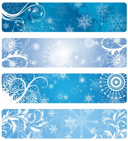 Winter Banners vectors stock in format for free download 4.17MB