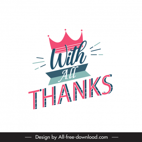 with all thanks quotation template elegant dynamic texts crown decor