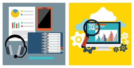 working tools illustration with office elements