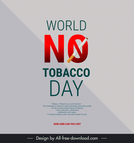 world no tobacco day poster template modern design texts cigarette design