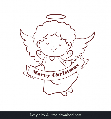 Outlined Christmas angel Stock Vector by ©yayayoyo 14763993