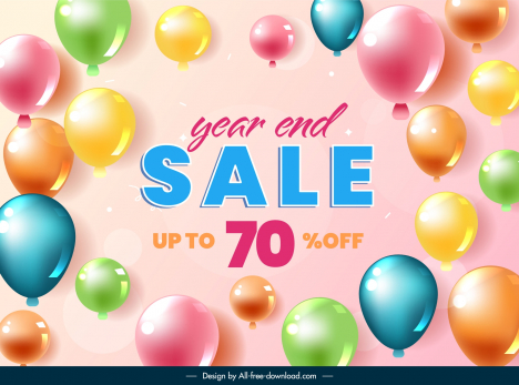 year end sales banner modern colorful bubbles elegance