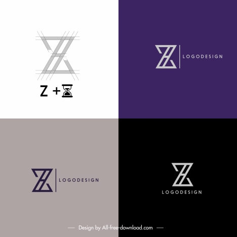 z logotype templates modern flat sketch
