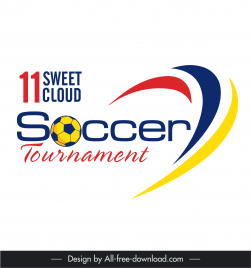 11 sweet cloud soccer tournament logotype elegant modern texts ball curves sketch