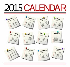 2015 Calendar against white background
