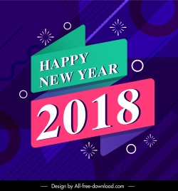 2018 new year banner contrast colorful abstract decor
