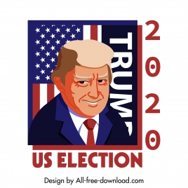 2020 usa election banner president sketch cartoon design