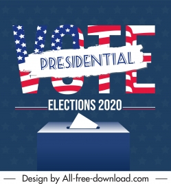 2020 usa election poster texts flag elements decor
