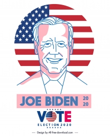2020 usa voting banner candidate sketch handdrawn design