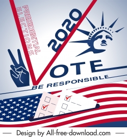 2020 usa voting poster modern national emblem sketch