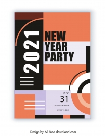 2021 new year party banner elegant abstract flat