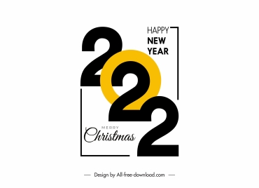 2022 greeting poster template contrast design numbers decor