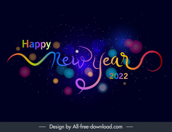 2022 happy new year bokeh light banner template