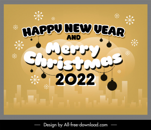 2022 happy new year merry christmas gold background