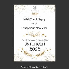2022 new year wishes banner elegant luxury symmetric leaves stars decor