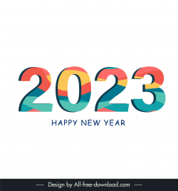2023 new year calendar design elements simple classic elegant texts numbers outline