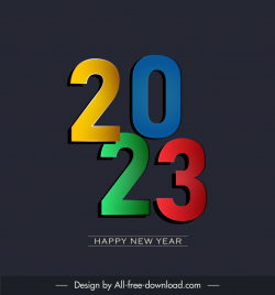 2023 new year calendar template modern elegant numbers texts decor