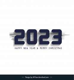 2023 text happy new year calendar design elements modern flat strikethrough numbers sketch