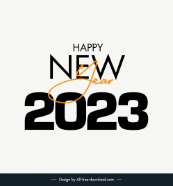 2023 text happy new year template elegant modern flat decor