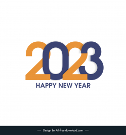 2023 text happy new year template modern flat modern numbers design