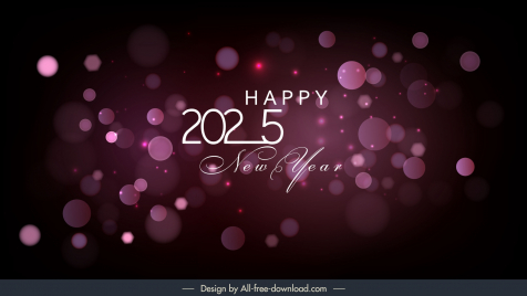 2025  new year backdrop template purple pink bokeh light elegance