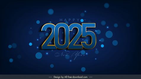 2025 new year background template modern dark circles