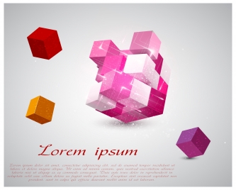 3d abstract cubes vector illustration