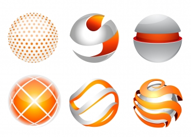 3d abstract globe orb collection