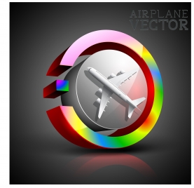 3d airplane button