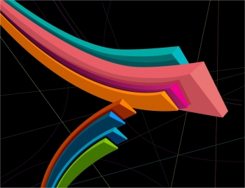 3d design vector colored lines in dark background