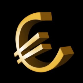3d gold euro symbol