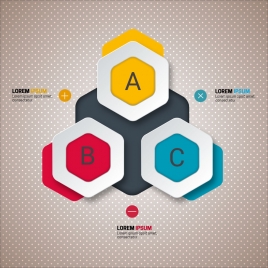 3d modern style infographic design with geometric arrangement