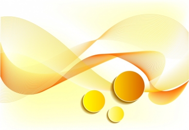 abstract background yellow design curved lines circles decor