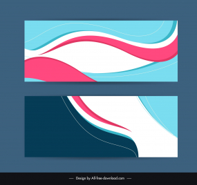 abstract banner templates dynamic flat  curves