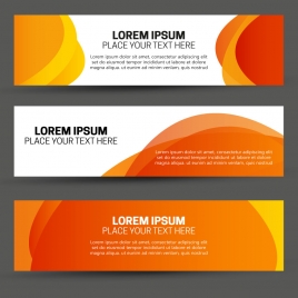 abstract banners design on orange background