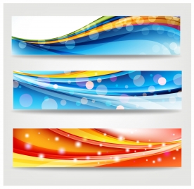abstract banners with colorful bokeh background
