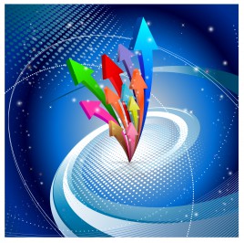 abstract colorful arrow up background