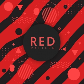 abstract geometric background red black curves circle decoration