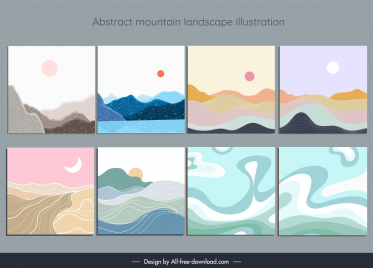 abstract nature scenery backdrop templates collection classic wave mountain