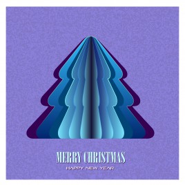 abstract paper layer christmas tree