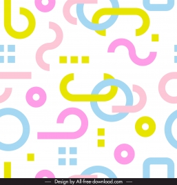 abstract pattern colorful bright flat shapes
