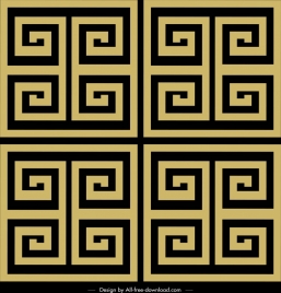 abstract pattern flat classical symmetric maze decor