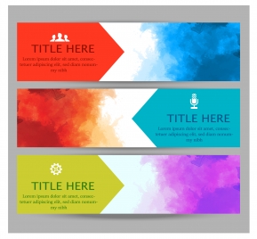 abstract watercolor banners sets